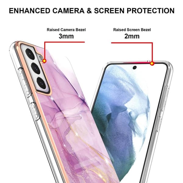 Marble Samsung Galaxy S21 FE Etui - Lyserød Marmor Haze