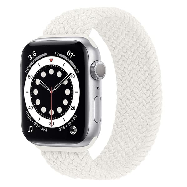 Apple Watch (45 mm) elastiskt klockarmband - Pärlvit / Storlek: L