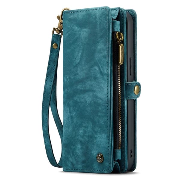 CaseMe iPhone 14 Plus Zipper Lompakko - Sininen