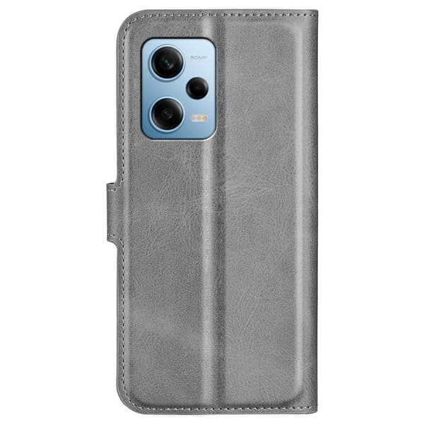 Hållbart konstläder Xiaomi Redmi Note 12 Pro fodral med plånbok - Silver/Grå