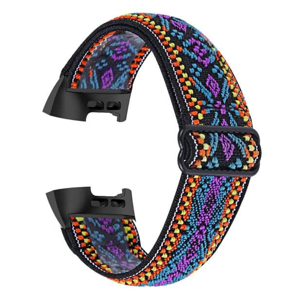 Fitbit Charge 4 / 3 elastisk nylonrem med mønster - Etnisk
