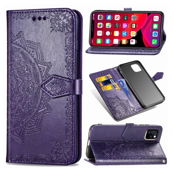 Mandala iPhone 11 Flip kotelot - Violetti