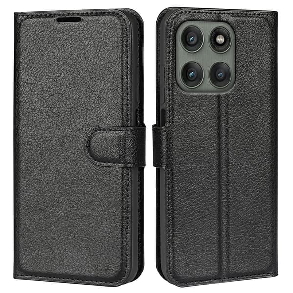 Klassisk Motorola Edge 60 Pro flip etui - Sort