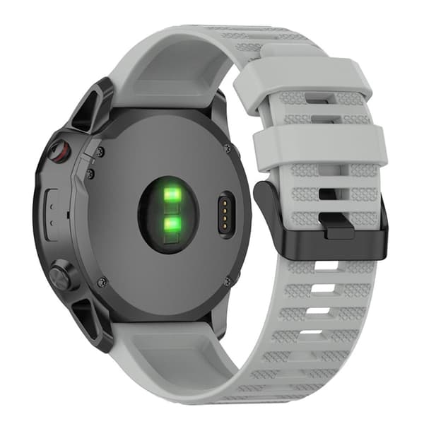 26mm hengittävä silikoninen kellohihna Garmin-kelloon - Harmaa
