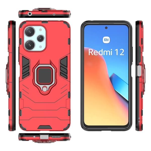 Ring Guard-etui - Xiaomi Redmi 12 - Rød