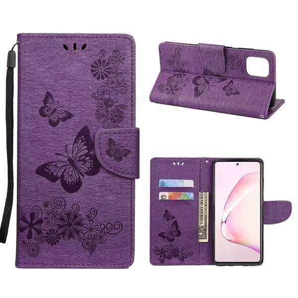 Butterfly Samsung Galaxy Note 10 Lite Etui - Lilla
