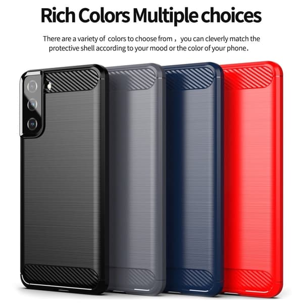 Carbon Flex Etui Samsung Galaxy S21 Plus 5G - Rød