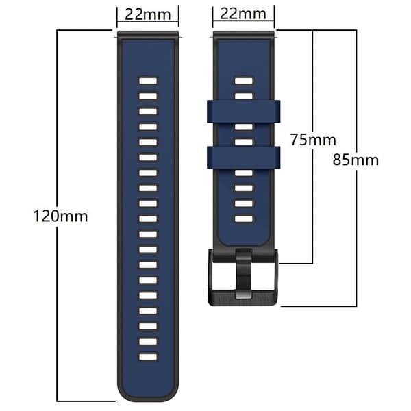 22 mm universal silikonerem i to farver - Rød / Sort