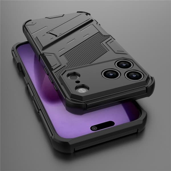Stødsikkert moderne iPhone 17 Pro Max hybridcover - Sort
