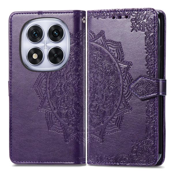 Mandala Xiaomi Redmi Note 15 Pro Plus etui i lær - Lilla