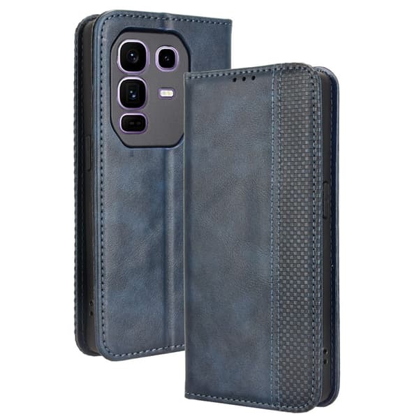 Hållbart konstläder Infinix Note 50 Pro+ fodral med plånbok - Blå