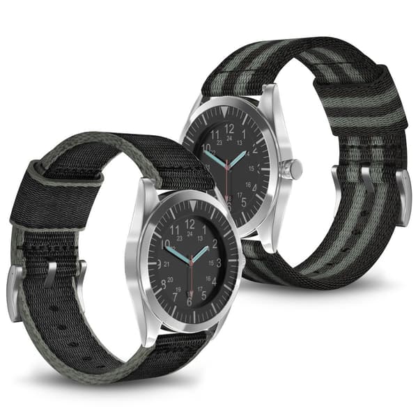 20 mm Bofink® luksus nylon-urrem - Sort / Grå