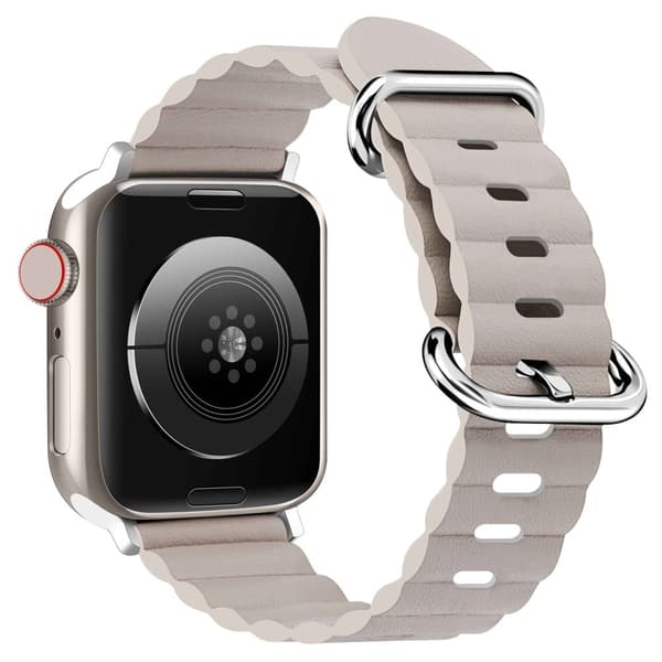 Apple Watch Series 8 (41mm) urrem i ægte læder - Stjernelys