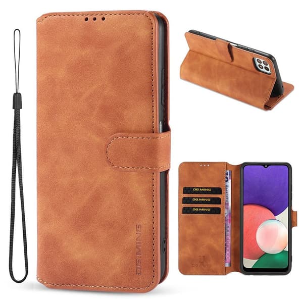 DG.MING Samsung Galaxy A22 5G retro etui - Brun