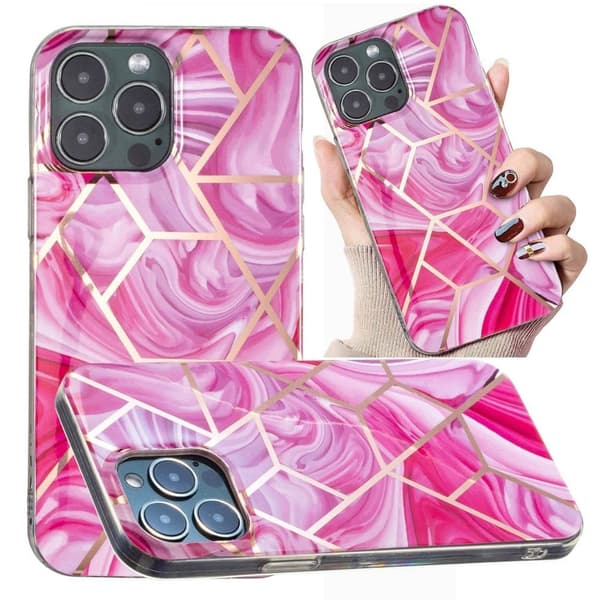 Marble design iPhone 13 Pro cover - Rød Rombe