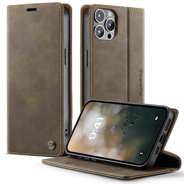 CaseMe iPhone 12 Pro Max vintage-etui - Kaffe