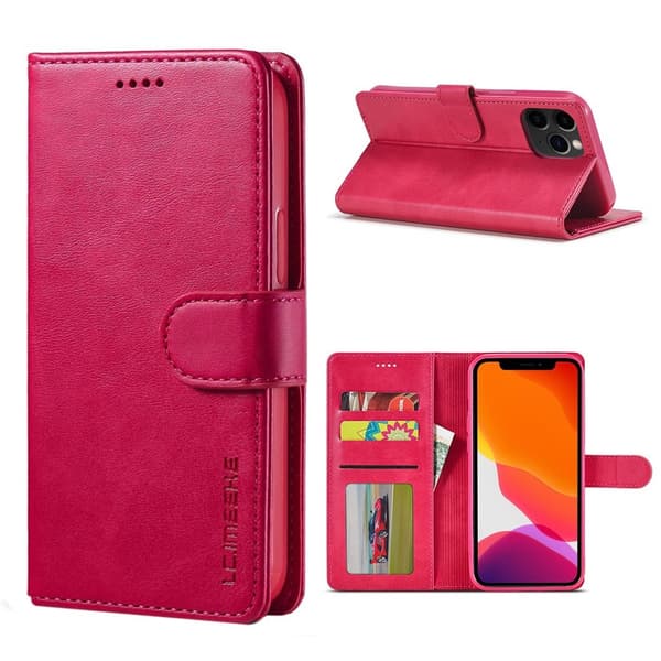 LC.IMEEKE iPhone 12 Mini flip case - Punainen