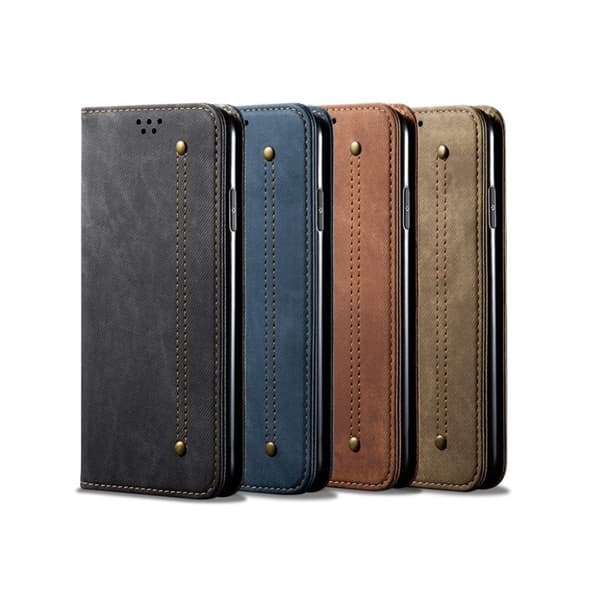 Jeans Samsung Galaxy M51 flip case - Musta