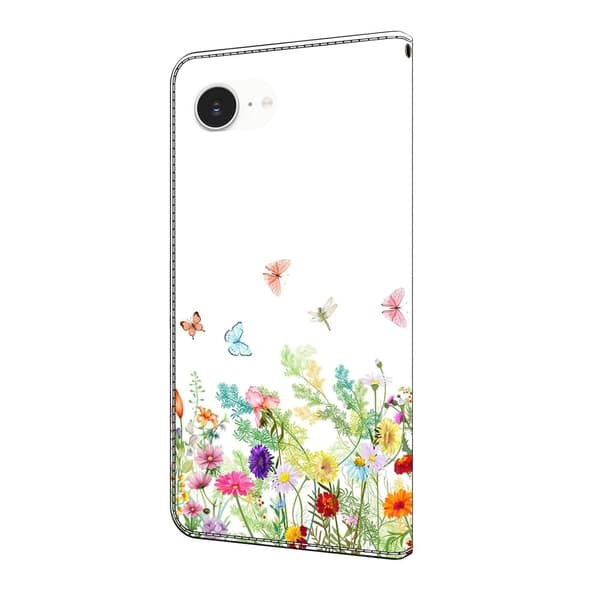 Wonderland iPhone 16e flip-etui - Blomster Og Gress
