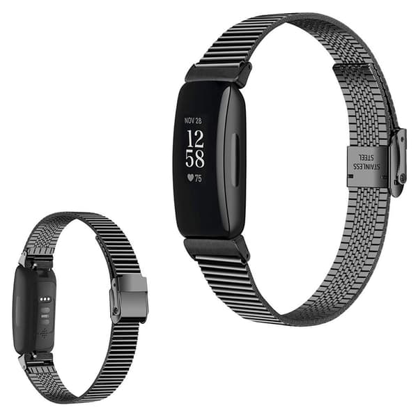 Stilig klokkerem i rustfritt stål til Fitbit Inspire 2 - Svart