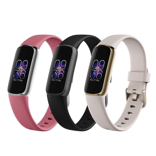 Fitbit Luxe ensfarvet urrem i silikone - Sort / Størrelse: L