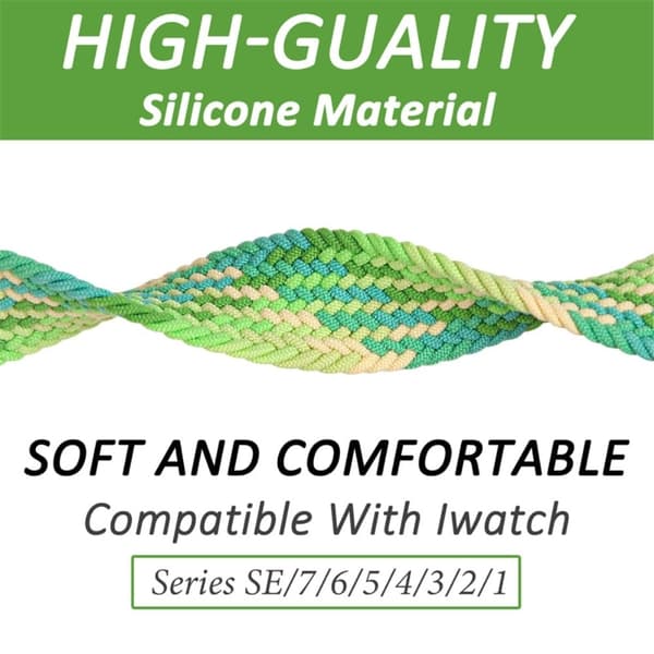 Apple Watch Series 8 (41mm) elastisk nylon-urrem - Gradient Grøn Størrelse: M