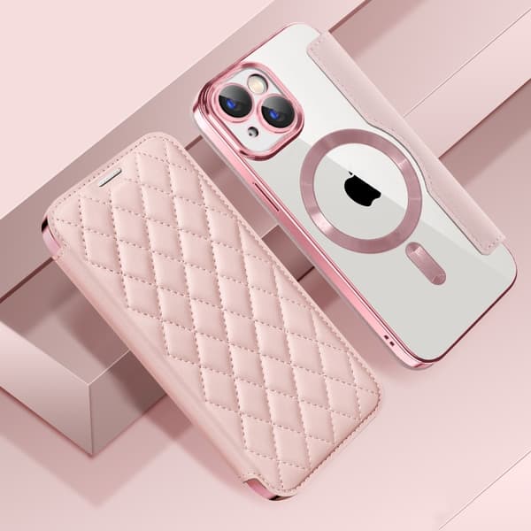 Kortholder cover til iPhone 15 - Lyserød