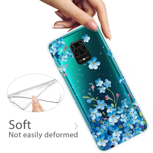 Deco Xiaomi Redmi Note 9 Pro / Note 9S / 9 Pro Max kuoret - Siniset kukat