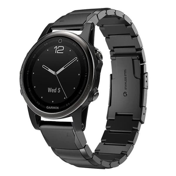 Garmin Fenix 5S urrem i rustfrit stål - sort