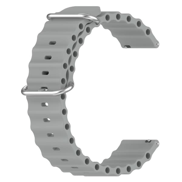 22mm Universal wave design silikone urrem - Grå