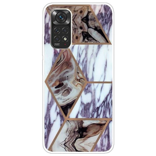 Marble Xiaomi Redmi Note 11 Pro 5G Etui - Blå og Brun Marmor