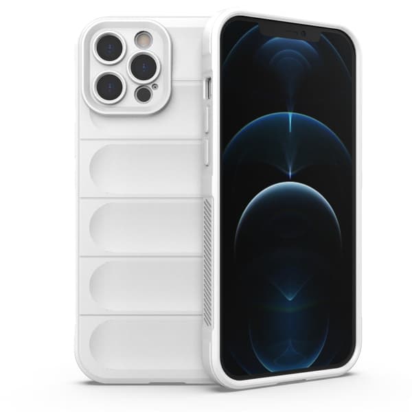 Mjukt greppformat iPhone 12 Pro Max skal - Vit