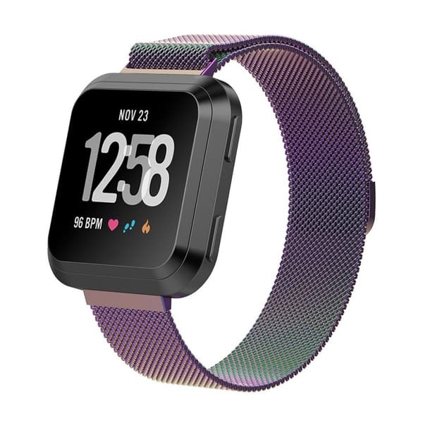 Fitbit Versa urlänk i rostfri stål meshlänk - Multifärgad och storlek S