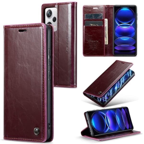 CaseMe Xiaomi Redmi Note 12 Pro Smooth Etui - Vinrød