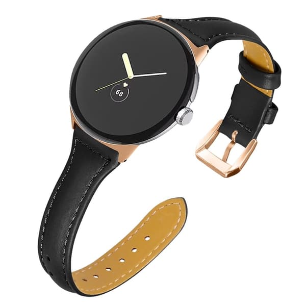 Google Pixel Watch Urrem i ægte læder - Sort