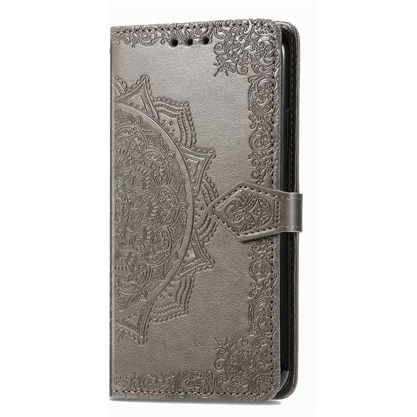 Mandala läder Samsung Galaxy A37 fodral - Grå