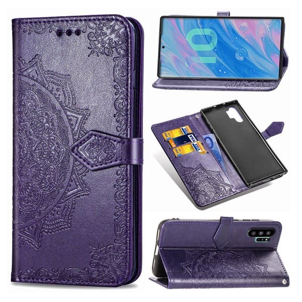 Mandala Samsung Galaxy Note 10 Pro Flip etui - Lilla