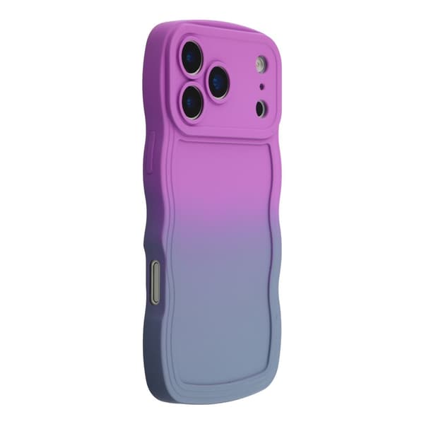 iPhone 17 Pro-etui med gradientfarge, gummiert og fleksibelt - Lilla + Lavendelgrå