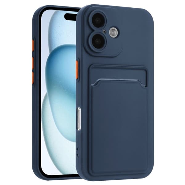 Deksel til kortholder for iPhone 16 - Marineblå