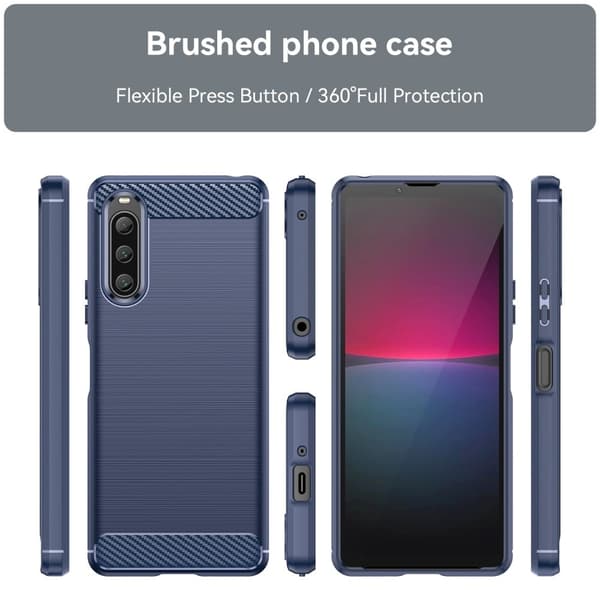 Carbon Flex Etui Sony Xperia 10 V - Blå
