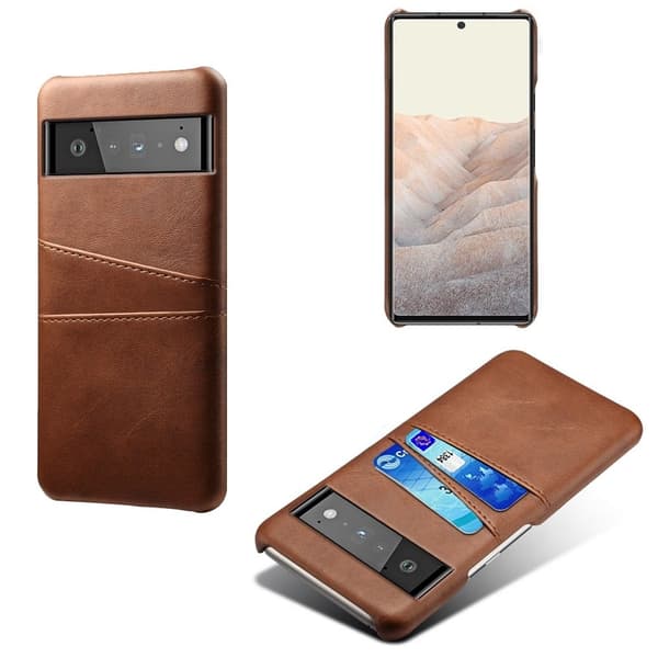 Dual Card Etui Google Pixel 6 Pro - Brun