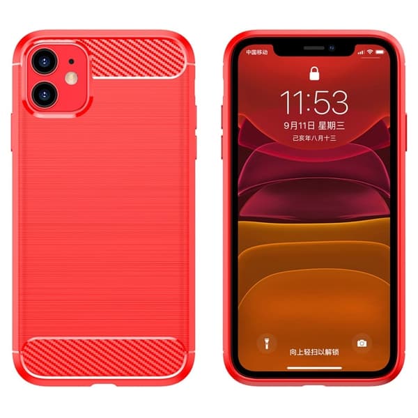 Carbon Flex Suojakotelo iPhone 11 - Punainen