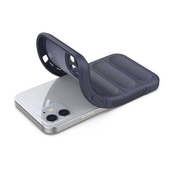 Blødt, grebsformet cover til iPhone 12 - Mørkeblå