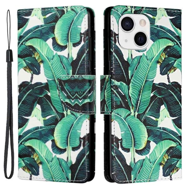 Wonderland iPhone 14 Flippetui - Plantain Blad