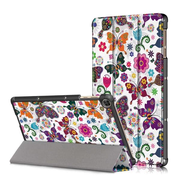 Huawei MatePad T10 mønster tri-fold læderetui - Sommerfugle