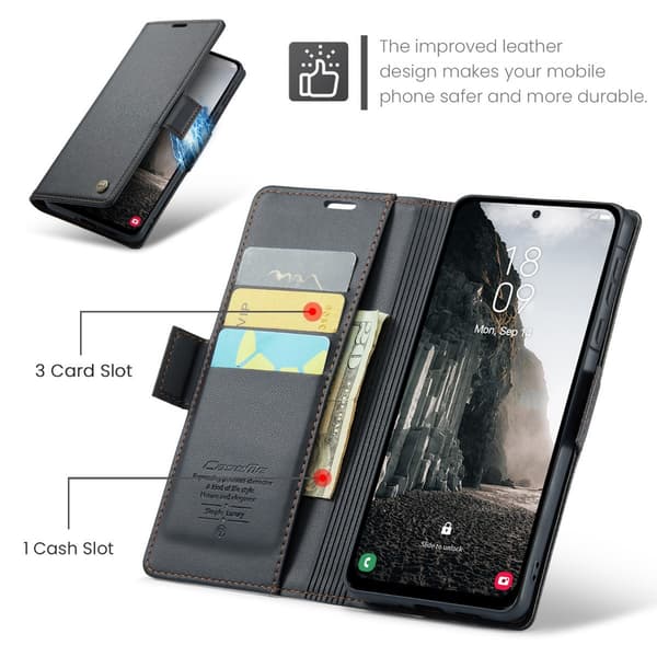 CaseMe Samsung Galaxy A36 smooth etui - Sort