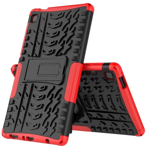 Dekkmønstret kickstand-etui for Samsung Galaxy Tab A7 Lite - Rød