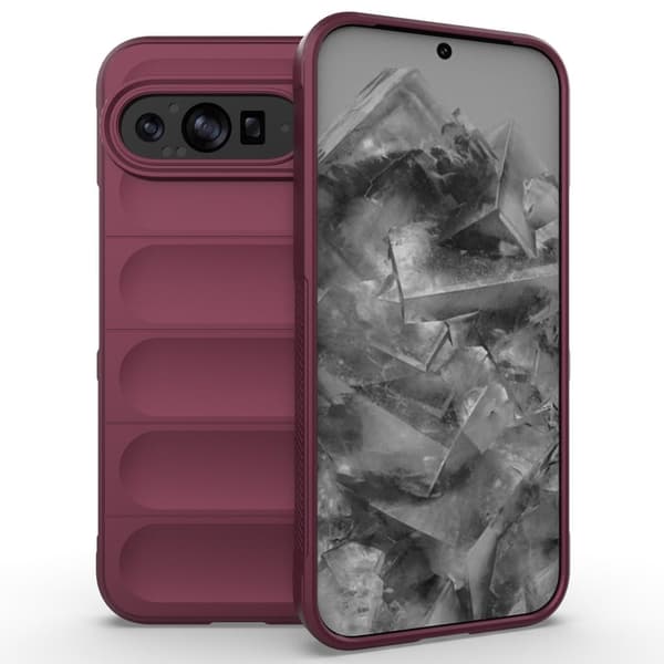 Mjukt greppformat Google Pixel 9 Pro XL skal - Vinröd