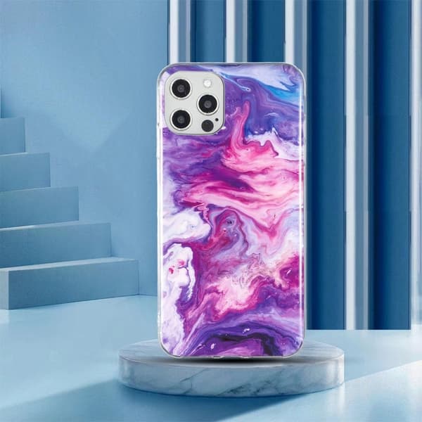 Marble iPhone 12 Pro Max Suojakotelo - Punainen