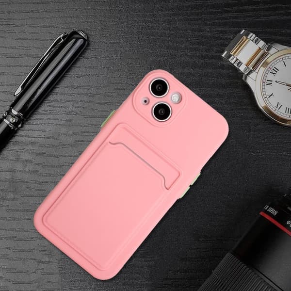 Deksel med Kortholder til iPhone 13 - Rosa